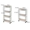 Slim Rolling Storage Cart, Slim Storage Cart with Wheels,Kitchen Storage Carts, Mobile Shelving Bathroom Organizer Utility Cart, use for Kitchen, Narrow Places view 2