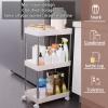 Slim Rolling Storage Cart, Slim Storage Cart with Wheels,Kitchen Storage Carts, Mobile Shelving Bathroom Organizer Utility Cart, use for Kitchen, Narrow Places view 3