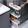 Slim Rolling Storage Cart, Slim Storage Cart with Wheels,Kitchen Storage Carts, Mobile Shelving Bathroom Organizer Utility Cart, use for Kitchen, Narrow Places view 4