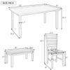 Bellemave 6-Piece Dining Table Set with Bench for 6 Rectangular Kitchen Table Set with 4 Chairs & Bench Retro Dining Room Table and Chairs for Kitchen, Dining Room (Natural) view 4