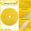 Ivarunner Yellow Christmas Tree Skirt 24 Inch, Small Faux Fur Tree Skirt, Soft Fluffy Xmas Tree Rug, Yellow Christmas Decorations for Slim Pencil Tree & Artificial 2-3 Foot Trees view 2