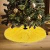 Ivarunner Yellow Christmas Tree Skirt 24 Inch, Small Faux Fur Tree Skirt, Soft Fluffy Xmas Tree Rug, Yellow Christmas Decorations for Slim Pencil Tree & Artificial 2-3 Foot Trees view 3