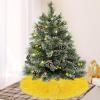 Ivarunner Yellow Christmas Tree Skirt 24 Inch, Small Faux Fur Tree Skirt, Soft Fluffy Xmas Tree Rug, Yellow Christmas Decorations for Slim Pencil Tree & Artificial 2-3 Foot Trees view 4