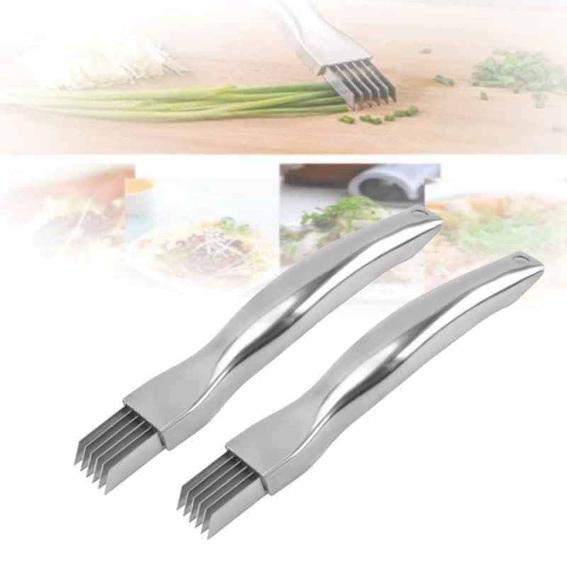 2024 New Upgrade Stainless Steel Chopped,Shred Silk The Knife Green Onion Knife, Kitchen Vegetable Cutter Sharp Scallion Shredding Cutter Household Multifunctional Food Slicer Gadget