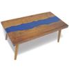 Accent Tables Coffee Table Teak Resin 39.4"x19.7"x15.7",Striking Blue Resin Inlay Coffee Table: Teak Wood Design for Modern Homes Home Furniture, Coffee Tables view 1