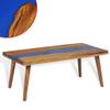 Accent Tables Coffee Table Teak Resin 39.4"x19.7"x15.7",Striking Blue Resin Inlay Coffee Table: Teak Wood Design for Modern Homes Home Furniture, Coffee Tables view 2