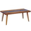 Accent Tables Coffee Table Teak Resin 39.4"x19.7"x15.7",Striking Blue Resin Inlay Coffee Table: Teak Wood Design for Modern Homes Home Furniture, Coffee Tables view 3