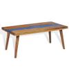 Accent Tables Coffee Table Teak Resin 39.4"x19.7"x15.7",Striking Blue Resin Inlay Coffee Table: Teak Wood Design for Modern Homes Home Furniture, Coffee Tables view 4