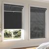 BERISSA Dual Roller Shades,Double Window Blinds,Blackout and Light Filtering Shades,Thermal Window Shades for Home Office, Easy to Install(5% Solar Black+Blackout Linen Black),50" W x 80" H view 2