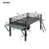 Twin Size Gaming Mid Loft Bed with Desk and LED Lights, Modern Metal Loft Bed Frame with Inclined Ladder and Safety Guardrail for Kids Teens Girls Boys Bedroom, Easy Assembly (Black-01, Twin) view 2