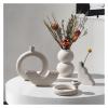 Vases Vases Ceramic Circular Vase Hollow Donuts Flower Vase Living Room Decoration Accessories Office Interior Desktop Decoration Gift -L(G) view 2