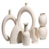 Vases Vases Ceramic Circular Vase Hollow Donuts Flower Vase Living Room Decoration Accessories Office Interior Desktop Decoration Gift -L(G) view 3