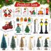 Kasyat 58 Pcs Christmas Village Sets Miniature Christmas Figurines Decoration LED Christmas Village Houses Building Resin Xmas Scene Village Accessories Ornaments for Winter Indoor Room Decor Gifts view 4
