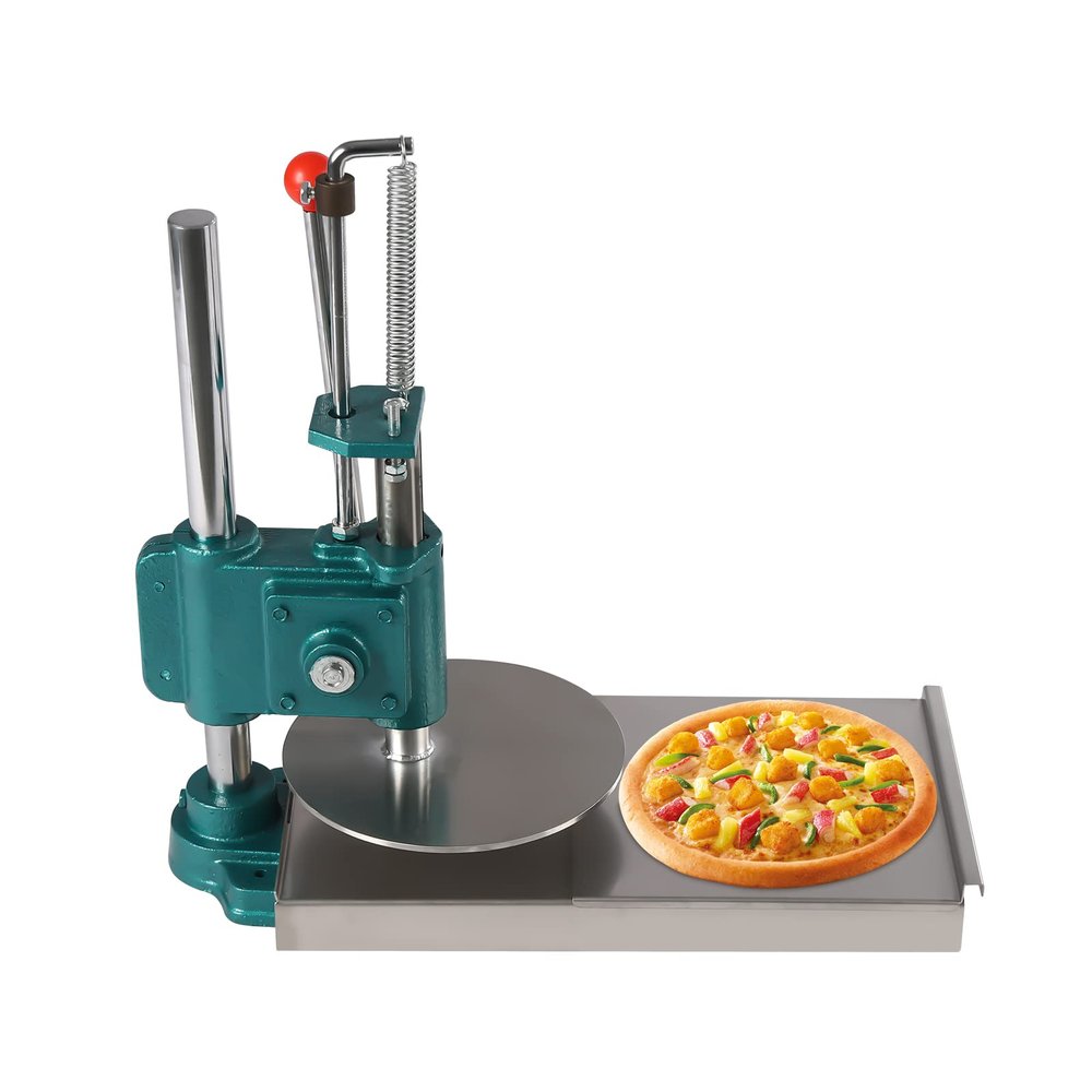 LIAPDG Dough Press Machine, Portable Pizza Dough Press Household Pizza Dough Pastry Manual Press Machine for Making Hand Pies, Meatloaf, Soft Rolls Pizza Dough Maker Adjustable Thickness (9.5in)