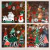 9 Sheets 200+Pcs Christmas Window Clings Stickers, Buffalo Plaid Christmas Tree Window Stickers, Xmas Decals Decorations Windows Clings for Glass Home Holiday Party view 1