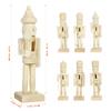 DEARMAMY 6PCS Unpainted Wooden Nutcracker:Christmas Nutcracker Ornaments Nutcracker Soldier Figure for Festival Party Outdoor Xmas Hanging on Tree and Holiday Crafts view 4
