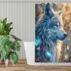 Snuqevc Fantasy Wolf Shower Curtain Bathroom Set for Kids Adult, Home Decor Waterproof Fabric Bath Decor 36 x 72 Inch view 3