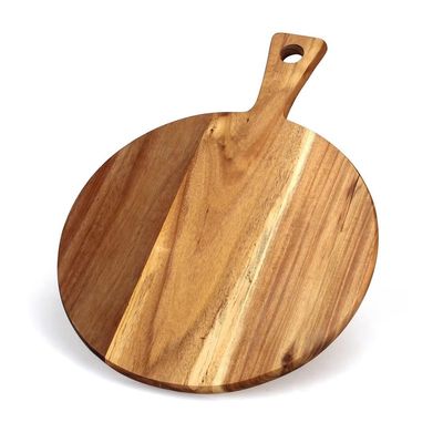 Acacia Round Cutting Board, Acacia Cutting Board With Handle, Cheese Board, Vegetables, Bread, And Sweets - Kitchen And Dining Room Decorative Wood Serving Boards