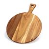 Acacia Round Cutting Board, Acacia Cutting Board With Handle, Cheese Board, Vegetables, Bread, And Sweets - Kitchen And Dining Room Decorative Wood Serving Boards view 1