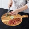 Acacia Round Cutting Board, Acacia Cutting Board With Handle, Cheese Board, Vegetables, Bread, And Sweets - Kitchen And Dining Room Decorative Wood Serving Boards view 3