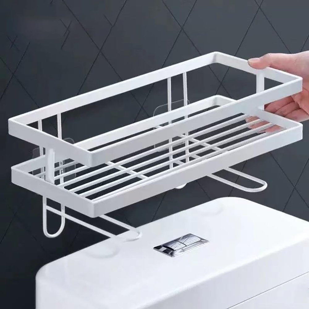 EHCBFCVN Above Toilet Shelf, Bathroom Wall Mounted Organizer, Multi-Functional Bathroom Shelf, Integrated Design, Open Structure, Suitable for All Families and Hotels(White)