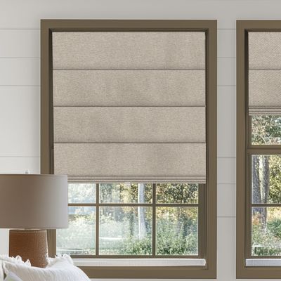 Sulugood Cordless Roman Shades for Windows Blackout Roman Blinds,Room Darkening Thermal Insulated Window Shades for Home Living Room Bedroom, Blackout - Light Brown 25" W x 56" H