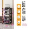 6 Tier Movable AV Media Stand, Audio/Video Component Rack Heavy Shelves with Wheels/Adjustable Shelves, Space Saving Stereo Cabinet Storage Unit Corner Wooden Record Player Shelf for Home Office Club view 2
