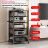 6 Tier Movable AV Media Stand, Audio/Video Component Rack Heavy Shelves with Wheels/Adjustable Shelves, Space Saving Stereo Cabinet Storage Unit Corner Wooden Record Player Shelf for Home Office Club view 3