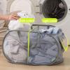 AoForce Laundry Basket Double Handles Design Easy to Move Laundry Sorter 2 Compartments Made of Nylon Mesh and Steel Wire Material for College Dorm Travel(Black) view 4