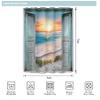Riyidecor Stall Beach Barn Door Shower Curtain for Bathroom Decor 54Wx78H Single Standing Ocean Hawaiian Sunset Sea Wave Retro Teal Wooden Art Printed Fabric Polyester Waterproof 12 Pack Plastic Hooks view 4
