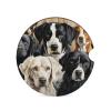 Black and White Dog Car Coasters Waterproof Anti Slip Car Cup Holder Drink Coasters with Finger Slot Auto Accessories for Women Men view 1