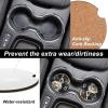 Black and White Dog Car Coasters Waterproof Anti Slip Car Cup Holder Drink Coasters with Finger Slot Auto Accessories for Women Men view 3