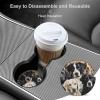 Black and White Dog Car Coasters Waterproof Anti Slip Car Cup Holder Drink Coasters with Finger Slot Auto Accessories for Women Men view 4