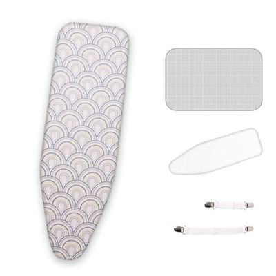 CHEMYO Ironing Board Cover with Extra Thick Padding, Iron Board Cover with Padding with Protective Scorch Mesh Cloth and Fasteners(Multi-Colored,48x15in)