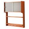 Cobrutke Decorative Side Cabinet in Living Room Cup Rack in Kitchen Wall Cabinet Hall Mounted Storage Rack in Entrance Hall Sliding Door(BrownB) view 1