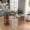 KWOKING Bistro Bar Desk Storage Indoor Double Pedestal Bistro Bar Table- Without Chairs Balcony Window Bar Table Living Room Family Partition Bar Dining Table High Table Black 47.2"L x 15.7"W x 41.3"H view 1