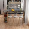 KWOKING Bistro Bar Desk Storage Indoor Double Pedestal Bistro Bar Table- Without Chairs Balcony Window Bar Table Living Room Family Partition Bar Dining Table High Table Black 47.2"L x 15.7"W x 41.3"H view 3