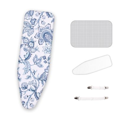 CHEMYO Ironing Board Cover with Extra Thick Padding, Iron Board Cover with Padding with Protective Scorch Mesh Cloth and Fasteners(Blue,43x14in)