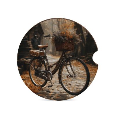 Bicycle Car Coasters Waterproof Anti Slip Car Cup Holder Drink Coasters with Finger Slot Auto Accessories for Women Men