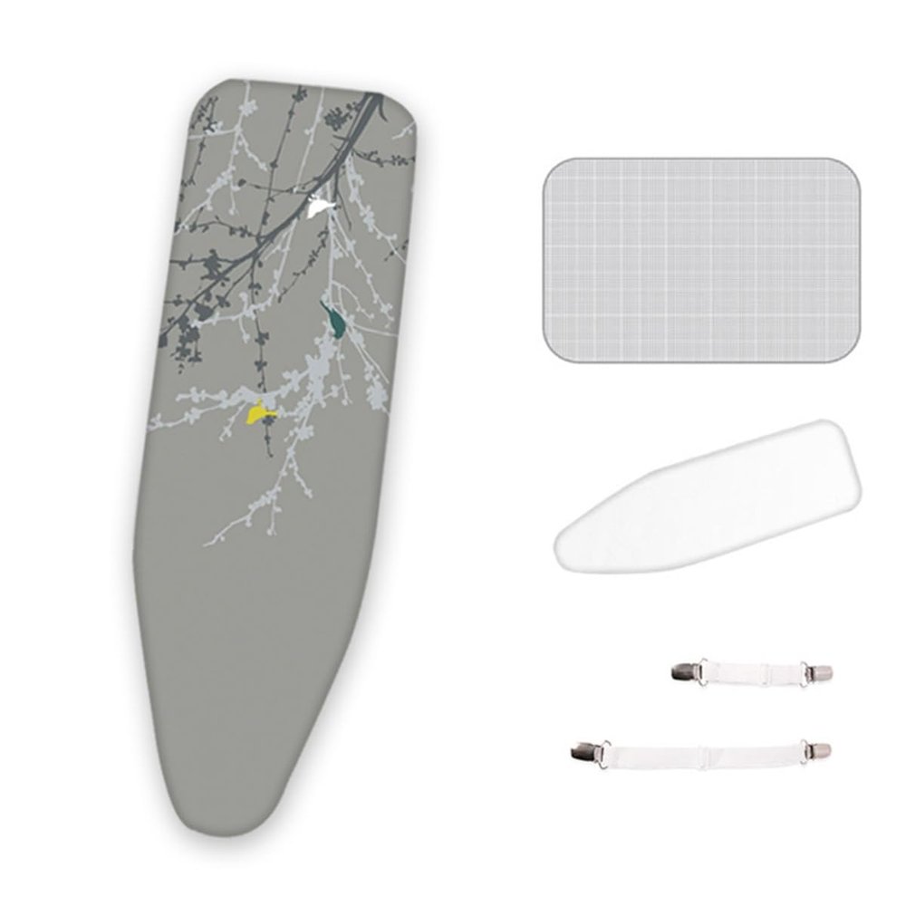 CHEMYO Ironing Board Cover with Extra Thick Padding, Iron Board Cover with Padding with Protective Scorch Mesh Cloth and Fasteners(Dark Gray,43x14in)