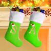 Sailup 20 Inches Monogram Christmas Stockings with Letters, Large Super Soft Christmas Stockings Green Velvet with White Super Soft Plush Cuff for Christmas Xmas Tree Holiday Fireplace Green view 4