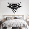 Aportif Metal Evil Eye Wall Decor, All Seeing Eye Metal Art, Geometric Decorations, Abstract Artwork, Evil Wall Art for Living Room Bedroom Office (Black, 19 x 15 in / 47 x 39cm) view 3