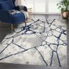 Abani Atlas Contemporary Web Grey/Blue Area Rug 4' x 6' for Living Room, Bedroom - Abstract Design - Durable & Easy to Clean view 1