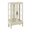 FRITHJILL Antique-Style Glass Display Cabinet with Elegant Double Glass Doors, Adjustable Shelves, and Decorative Handles, Retro Style Curio Cabinet, Perfect for Dining Room or Living Room, White view 1