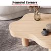 Cloud Shaped Coffee Table, Irregular Wood Coffee Table, Round Corner Thicken End Table, Modern Coffee Table with 3 Legs, for Living Room Furniture (Walnut,80x55x40CM) view 4