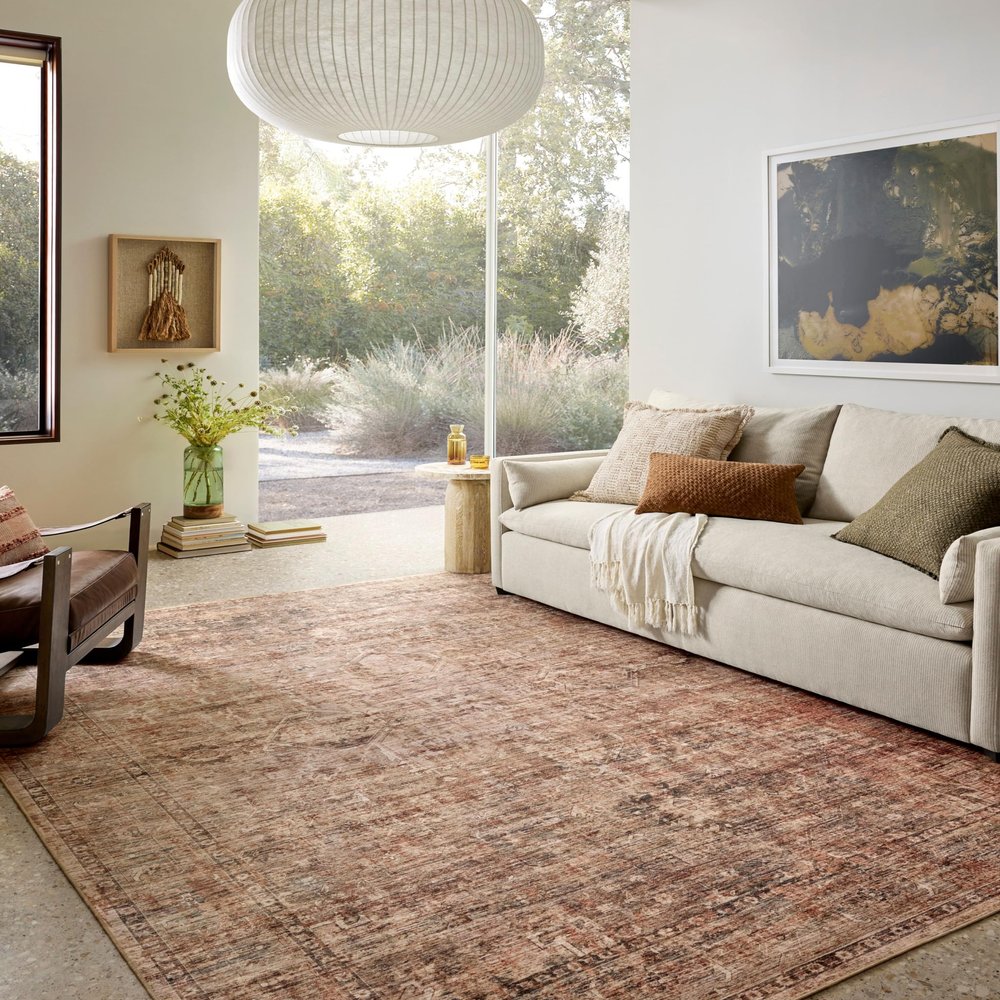 Loloi Anniston Collection ANS-06 Clay/Charcoal 2'-6" x 12'-0" Machine Wash Runner Rug