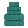 Elegant Comfort 100% Turkish Cotton Corduroy Ribbed Luxury Bath Towels 6-Piece Set, Premium Feel - Quick Dry, Highly Absorbent, Contains 2 Bath Towels, 2 Hand Towels, and 2 Washcloths, Turquoise view 1