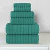 Elegant Comfort 100% Turkish Cotton Corduroy Ribbed Luxury Bath Towels 6-Piece Set, Premium Feel - Quick Dry, Highly Absorbent, Contains 2 Bath Towels, 2 Hand Towels, and 2 Washcloths, Turquoise view 2