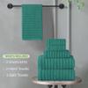 Elegant Comfort 100% Turkish Cotton Corduroy Ribbed Luxury Bath Towels 6-Piece Set, Premium Feel - Quick Dry, Highly Absorbent, Contains 2 Bath Towels, 2 Hand Towels, and 2 Washcloths, Turquoise view 4