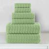 Elegant Comfort Luxury 6-Piece 100% Turkish Cotton Jacquard Braided Textured Premium Hotel Quality Towel Set Soft and Absorbent, Includes 2 Bath Towels, 2 Hand Towels and 2 Washcloths, Sage view 2